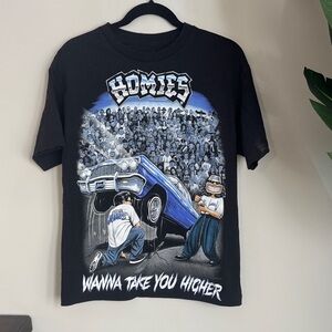 Homies Tee with Blue Lowrider Design